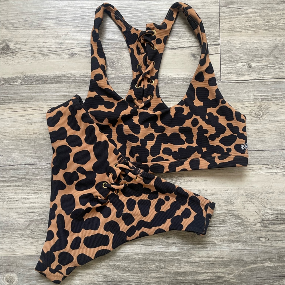 Salty Honey leopard two piece